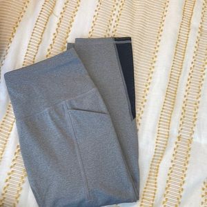 All in Motion brand 3/4 leggings with black sheer near the bottom. Size Medium